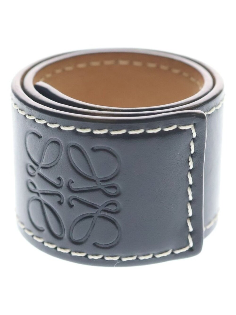 Loewe Small Slap Bracelet Small Anagram Logo Leather Black